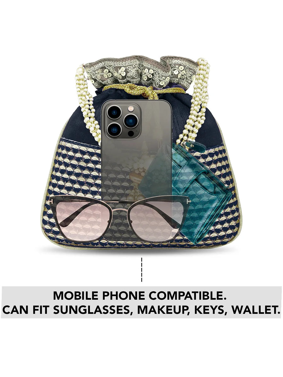 Regal Loom Pearl Drop Potli Bag