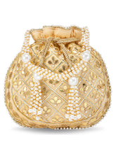 Gather the Glam Cream Colour Potli Bag