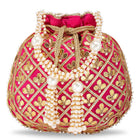 Chic Luxe Glitter Sequin Potli Bag - Rani Pink