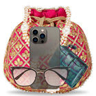 Chic Luxe Glitter Sequin Potli Bag - Rani Pink