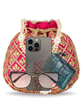 Chic Luxe Glitter Sequin Potli Bag - Rani Pink