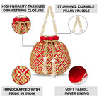 Chic Luxe Glitter Sequin Potli Bag - Red