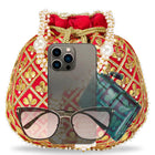 Chic Luxe Glitter Sequin Potli Bag - Red
