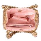 Peach Beaded Handle Embroidered Potli Bag