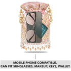 Handcrafted Blush Potli with Mirror Beads - Light Pink