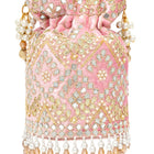 Handcrafted Blush Potli with Mirror Beads - Light Pink