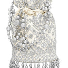 Handcrafted Blush Potli with Mirror Beads - Silver White