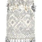 Handcrafted Blush Potli with Mirror Beads - Silver White