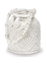 Lustrous Carry Pearl & Stones White Potli Bag