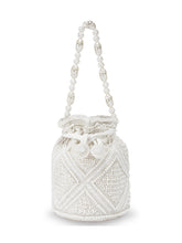 Lustrous Carry Pearl & Stones White Potli Bag