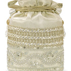 Peora Pearl Sequin Drawstring Potli Bag - Gold