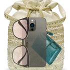 Peora Pearl Sequin Drawstring Potli Bag - Gold