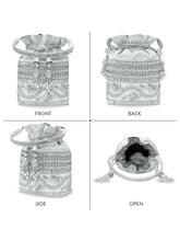 Peora Pearl Sequin Drawstring Potli Bag - Silver