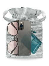 Peora Pearl Sequin Drawstring Potli Bag - Silver