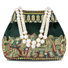 Timeless Zari Embroidery Potli Bag - Green
