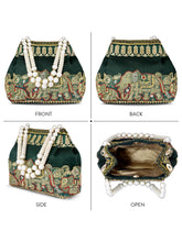 Timeless Zari Embroidery Potli Bag - Green