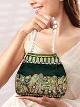 Timeless Zari Embroidery Potli Bag - Green