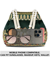 Timeless Zari Embroidery Potli Bag - Green