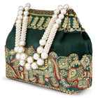 Timeless Zari Embroidery Potli Bag - Green