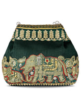 Timeless Zari Embroidery Potli Bag - Green