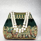 Timeless Zari Embroidery Potli Bag - Green