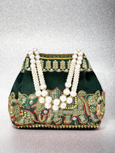 Timeless Zari Embroidery Potli Bag - Green