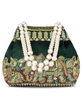 Timeless Zari Embroidery Potli Bag - Green