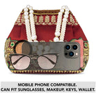 Timeless Zari Embroidery Potli Bag - Maroon