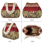 Timeless Zari Embroidery Potli Bag - Maroon
