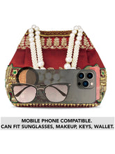 Timeless Zari Embroidery Potli Bag - Maroon