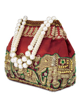 Timeless Zari Embroidery Potli Bag - Maroon