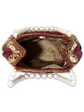 Timeless Zari Embroidery Potli Bag - Maroon