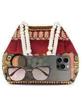 Timeless Zari Embroidery Potli Bag - Maroon