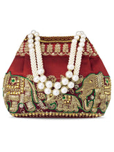 Timeless Zari Embroidery Potli Bag - Maroon