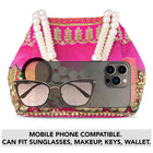 Timeless Zari Embroidery Potli Bag - Rani Pink