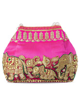 Timeless Zari Embroidery Potli Bag - Rani Pink