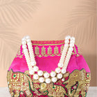 Timeless Zari Embroidery Potli Bag - Rani Pink