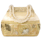 Timeless Zari Embroidery Potli Bag - Cream