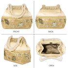 Timeless Zari Embroidery Potli Bag - Cream