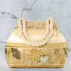 Timeless Zari Embroidery Potli Bag - Cream