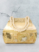 Timeless Zari Embroidery Potli Bag - Cream