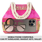 Timeless Zari Embroidery Potli Bag - Rani Pink