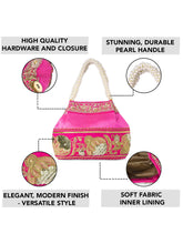 Timeless Zari Embroidery Potli Bag - Rani Pink