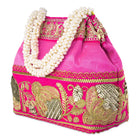 Timeless Zari Embroidery Potli Bag - Rani Pink