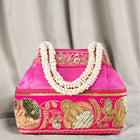 Timeless Zari Embroidery Potli Bag - Rani Pink