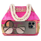 Timeless Zari Embroidery Potli Bag - Rani Pink