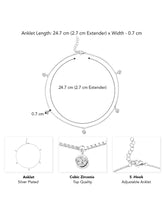 Minimalist Adjustable CZ Sterling Anklet