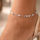 Peora Station Silver Beats Anklet- Silver
