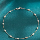 Peora Station Silver Beats Anklet- Silver