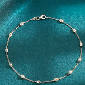 Peora Station Silver Beats Anklet- Silver